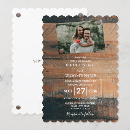 Convites de Casamento com Foto em Madeira Rústica