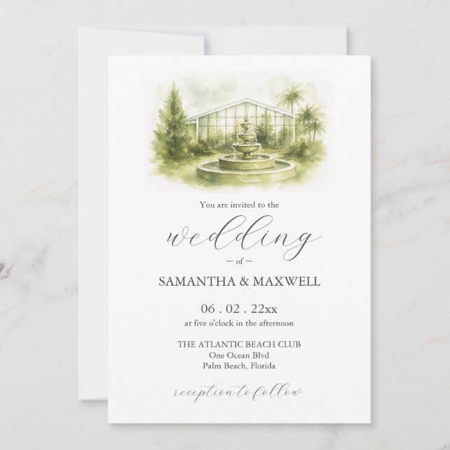 Convites de Casamento com Foto Gran Paraíso Garden (Frente)