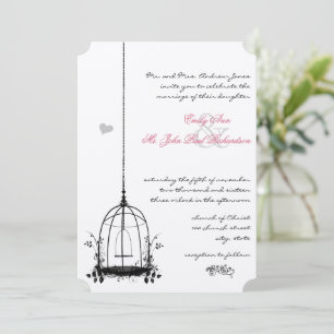 Convites de Casamento com Gaiola de Pássaros Vinta