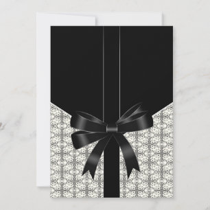 Convites de Casamento com Laço de Renda Damask Pre