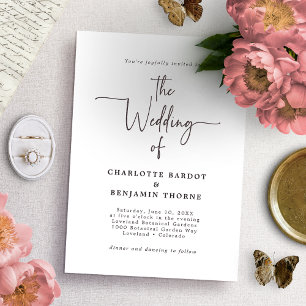 Convites de Casamento com Letra de Script Minimali