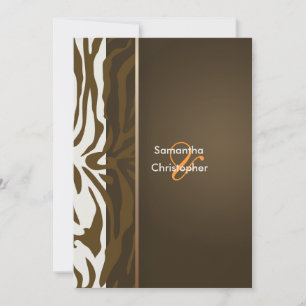 Convites de casamento com listras de zebra marrom