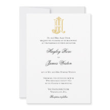Convites de Casamento com Monograma JH ou Monogram