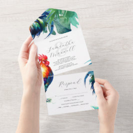 Convites de Casamento com o RSVP Card Rooster