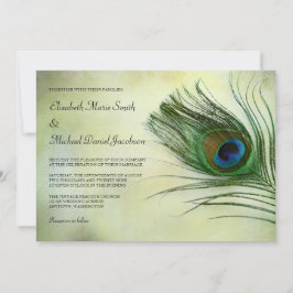 Convites de Casamento com Pena de Pavão Vintage