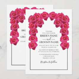 Convites de Casamento com Rosas Pink Rústicas