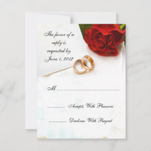 convites de casamento com rosas vermelhas RSVP