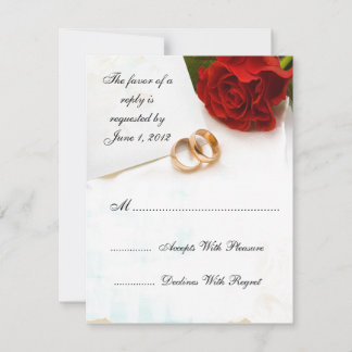 convites de casamento com rosas vermelhas RSVP