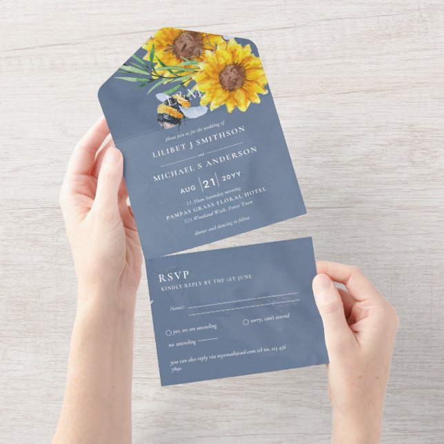 Convites de casamento com RSVP Abelhas Rústicas de (Tearaway)