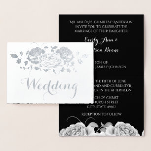 Convites de Casamento com Tipografia de Rosa em Fo