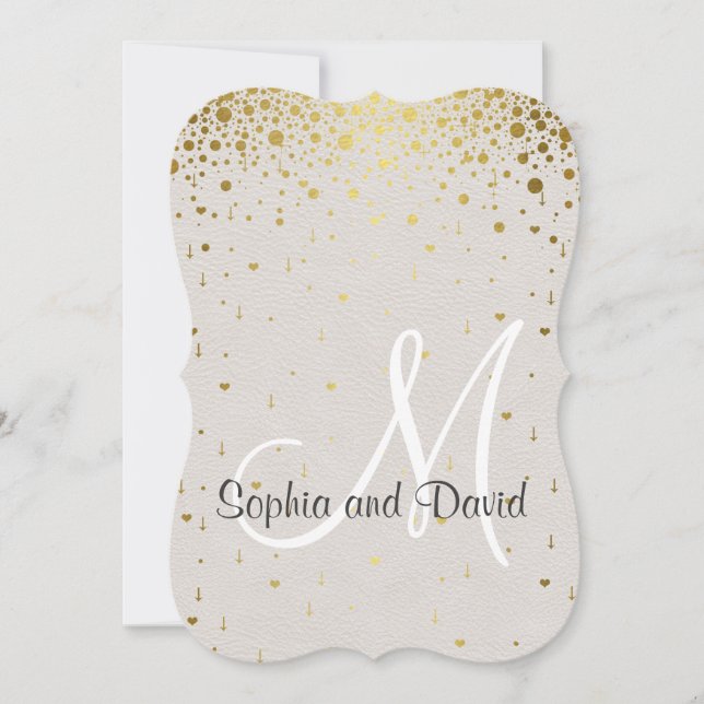 Convites de Casamento | Confetes Glam RSVP Dourado (Frente)