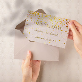 Convites de Casamento  | CONfetti Dourado SALVAR D