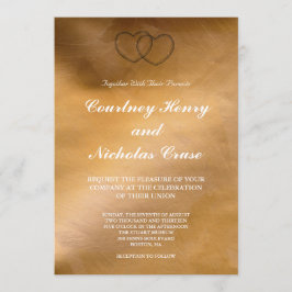 Convites de Casamento Copper Hearts