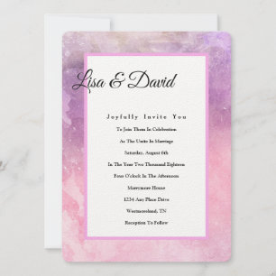 Convites De Casamento - Cor De Água Rosa