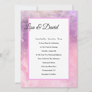 Convites De Casamento - Cor De Água Rosa