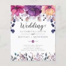 Convites de casamento cor-de-rosa cor-de-laranja F