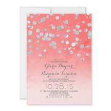 convites de casamento cor-de-rosa de confete com b