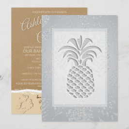 Convites de Casamento Corações de Abacaxi Tropical