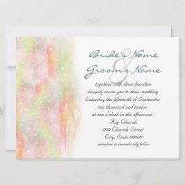 Convites de Casamento Corações em Aquarela Pastel