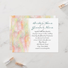 Convites de Casamento Corações em Aquarela Pastel