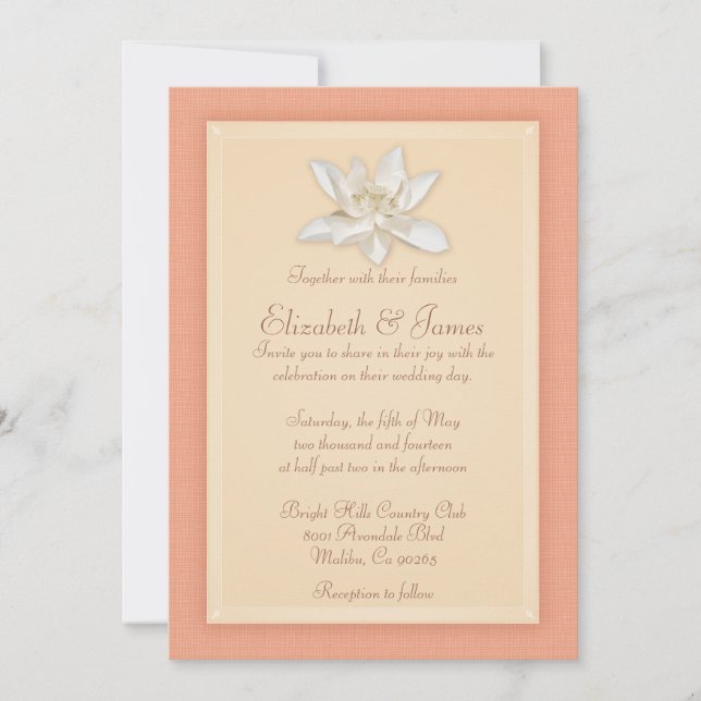 Convites de Casamento Coral (Frente)
