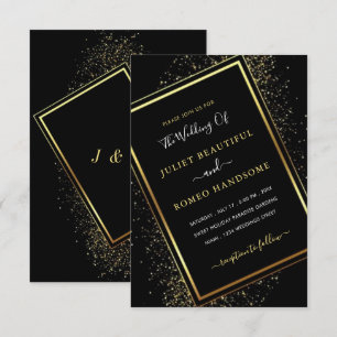 Convites de Casamento Criativos com Brilho Dourado