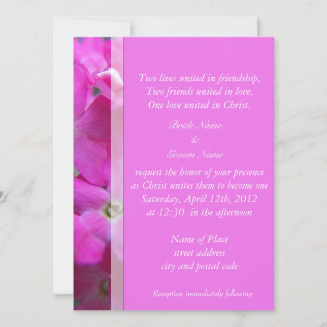 Convites de casamento cristãos com flores de jardi (Frente)