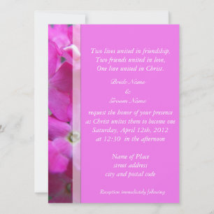 Convites de casamento cristãos com flores de jardi