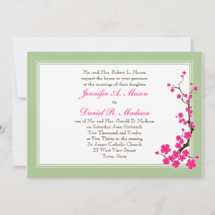 Convites de Casamento da primavera Madeira-Rosa