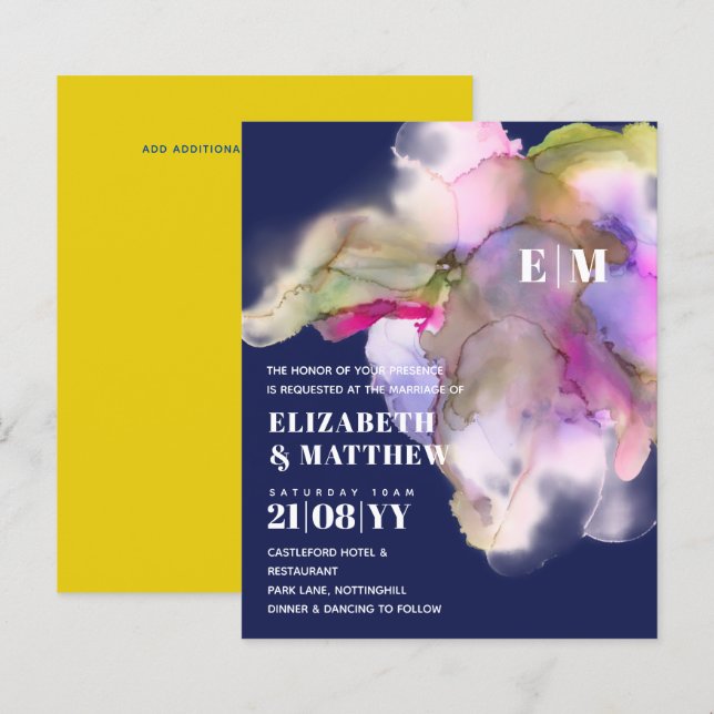 CONVITES DE CASAMENTO de Aquarela do Técnico BUDGE (Frente/Verso)