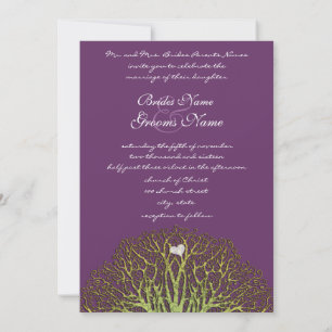 Convites de casamento de Árvore de Pica-Pica Verde