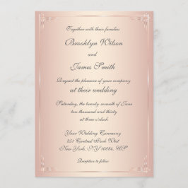 Convites de Casamento de Blush Elegante
