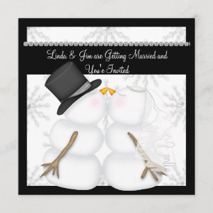 Convites de casamento de boneco de neve FOFO com f