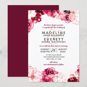 Convites De Casamento De Borda Floral Para Borda E