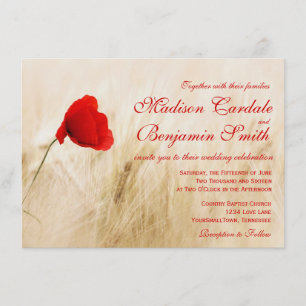 Convites De Casamento De Campo De Trigo Com Flor V