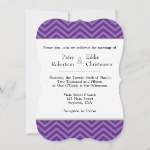 Convites De Casamento De Chevron Roxo Plum