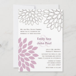 Convites De Casamento De Chrysanthemum Floral Roxo