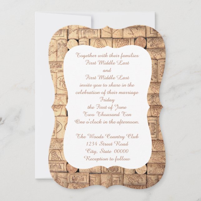 Convites De Casamento De Cobras De Vinho (Frente)