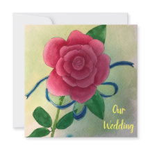 Convites de casamento de Cor da Água Azul de Fita