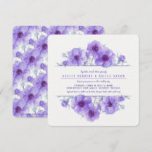 Convites de casamento de cor de água floral de anê