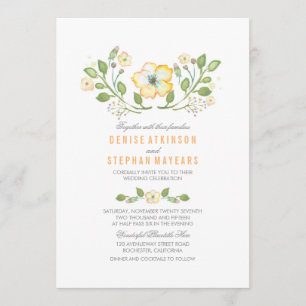 Convites De Casamento De Cor Floral Amarela