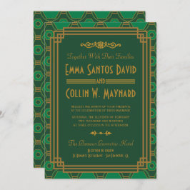 Convites de casamento de Deco de Arte Verde