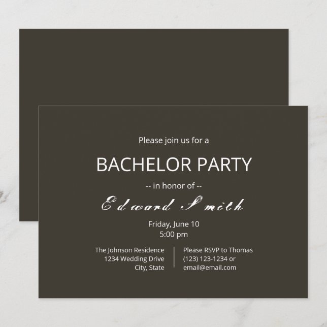 Convites de casamento de despedida de solteiro sim (Frente/Verso)