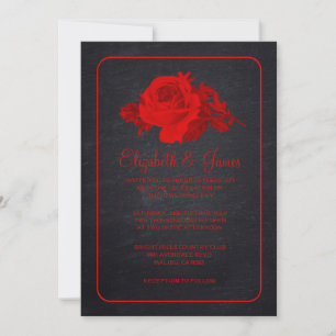 Convites De Casamento De Flor/Flor, Russo Negro Ve
