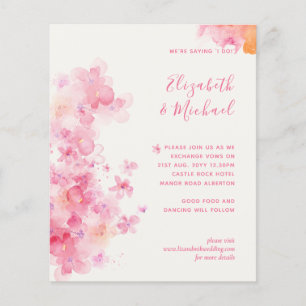 Convites de casamento de Flor Rosa de Cereja de Co