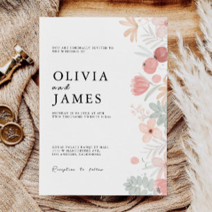 Convites de casamento de flor selvagem