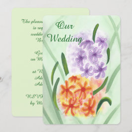 Convites de casamento de Flores de Hiacinto Laranj