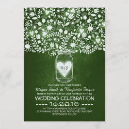 Convites de casamento de flores de jarro verde