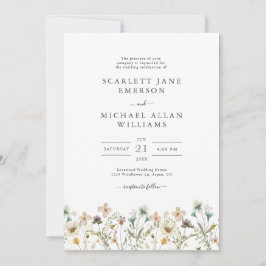 Convites de Casamento de Flores Silvestres Elegant