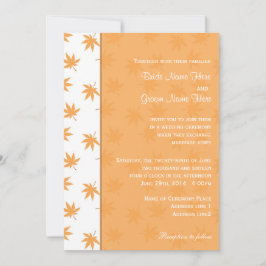 Convites de casamento de folhas amarelas de outono